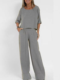 Merel Linen Trousers in Grey