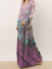 Merel Maxi Dress with Pleated in Purple