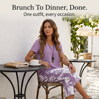 Merewyn Women's Two-Piece Tunic and Wide Leg Pants Set