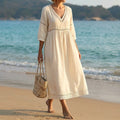 Meridian Women's Crochet Trim Midi Dress