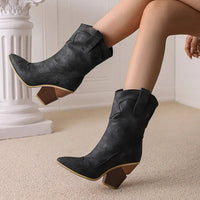 Mesa Western Bootie in Charcoal