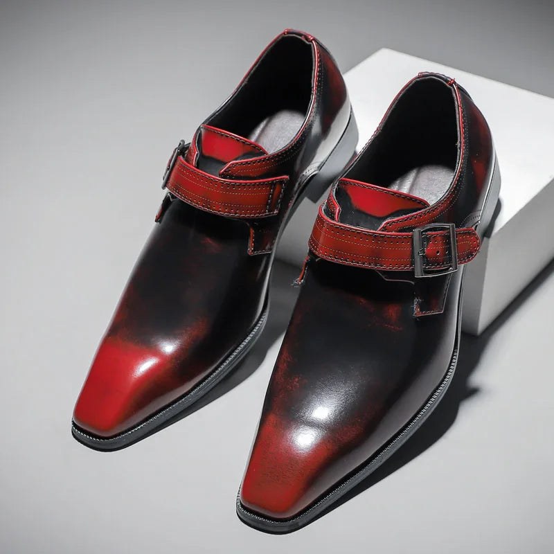 Messina Monk Strap Loafers in Crimson