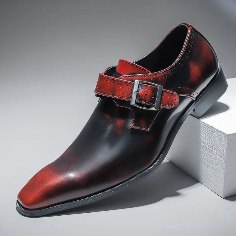 Messina Monk Strap Loafers in Crimson