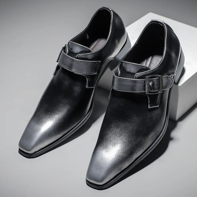 Messina Monk Strap Loafers in Gray