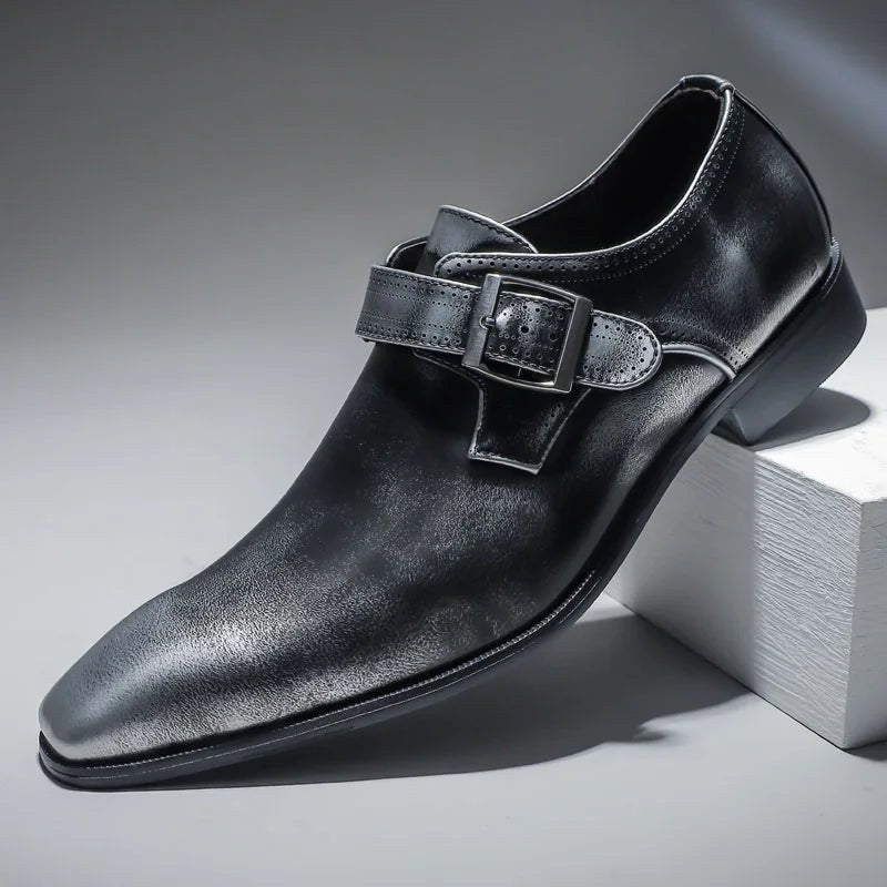 Messina Monk Strap Loafers in Gray
