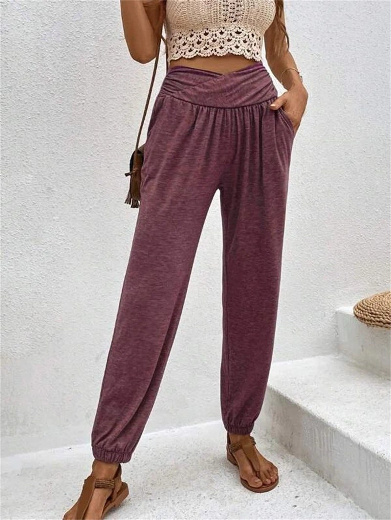 Mia Casual Trousers in Purple