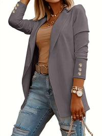 Mia Elegant Blazer with Fitted in Grey