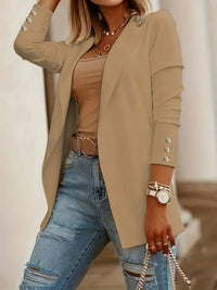 Mia Elegant Blazer with Fitted in Khaki