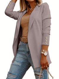 Mia Elegant Blazer with Fitted in Light Grey