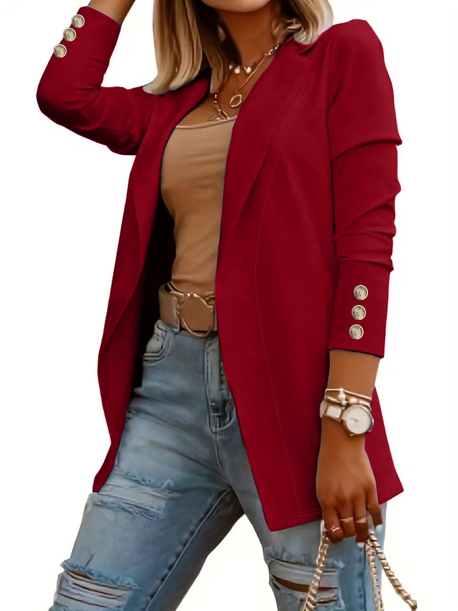 Mia Elegant Blazer with Fitted in Red