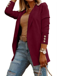 Mia Elegant Blazer with Fitted in Wine Red