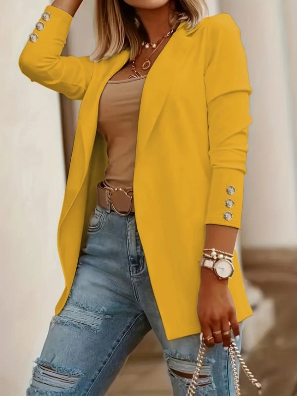 Mia Elegant Blazer with Fitted in Yellow