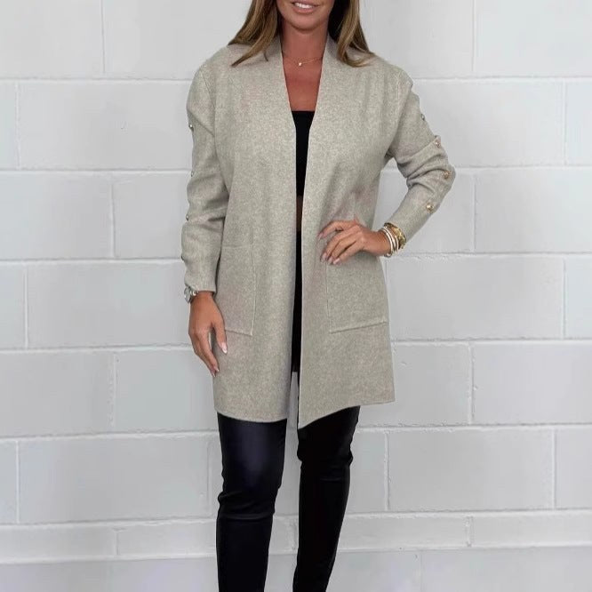 Mia Elegant Knit Cardigan with Pockets