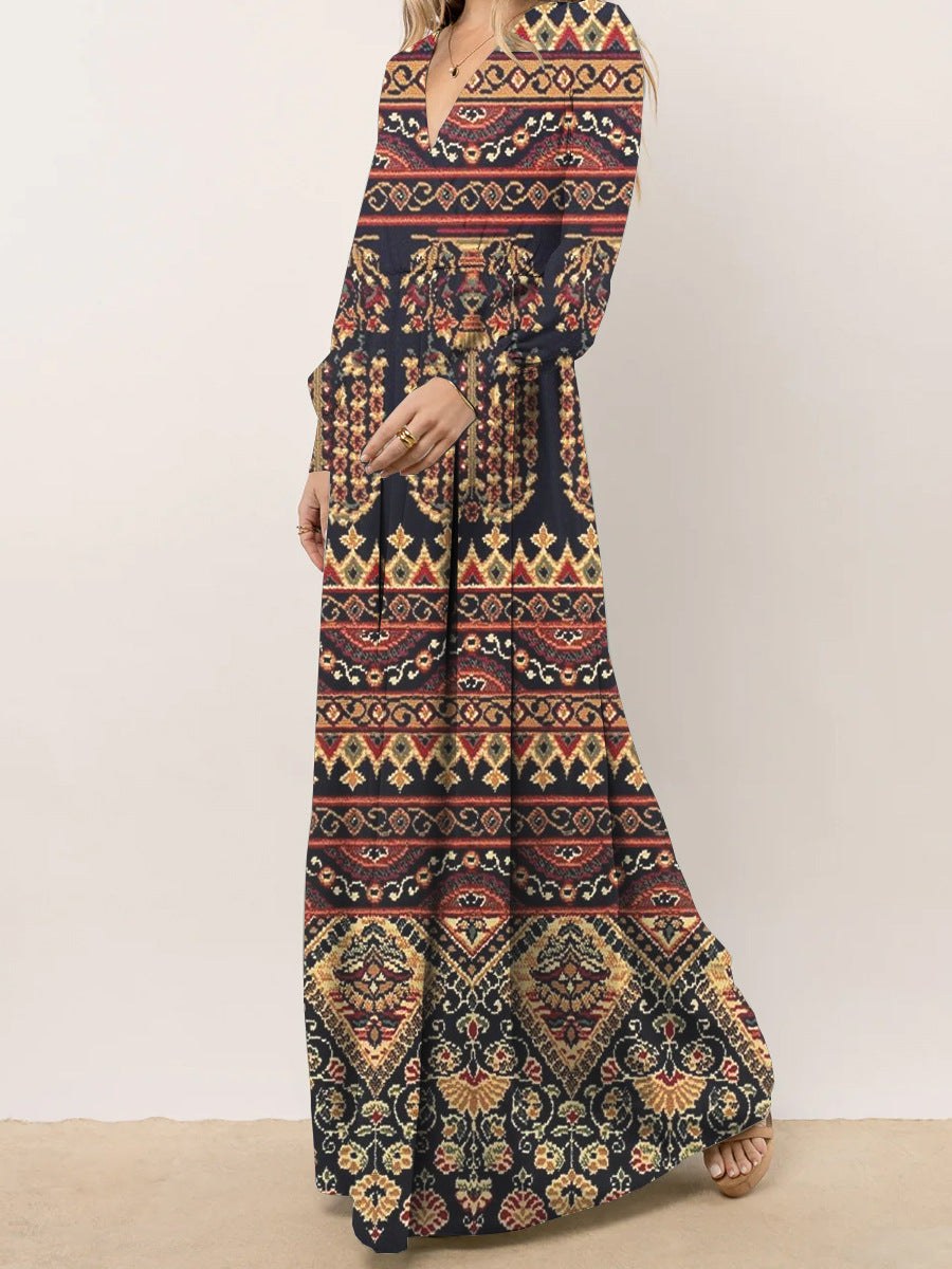 Mia Elegant Maxi Dress in Brown