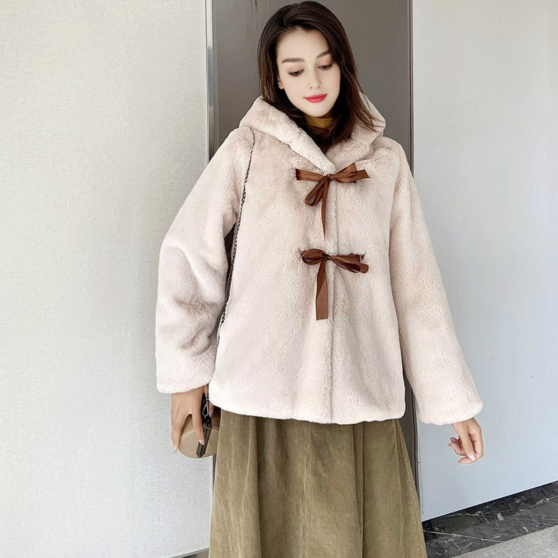 Mia Jacket with Hood in Cream