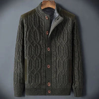 Michael Veltucci Cable Knit Sweater in Army Green