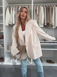 Michaela Casual Blazer with Oversized in Apricot