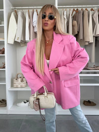 Michaela Casual Blazer with Oversized in Fuchsia