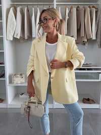 Michaela Casual Blazer with Oversized in Yellow