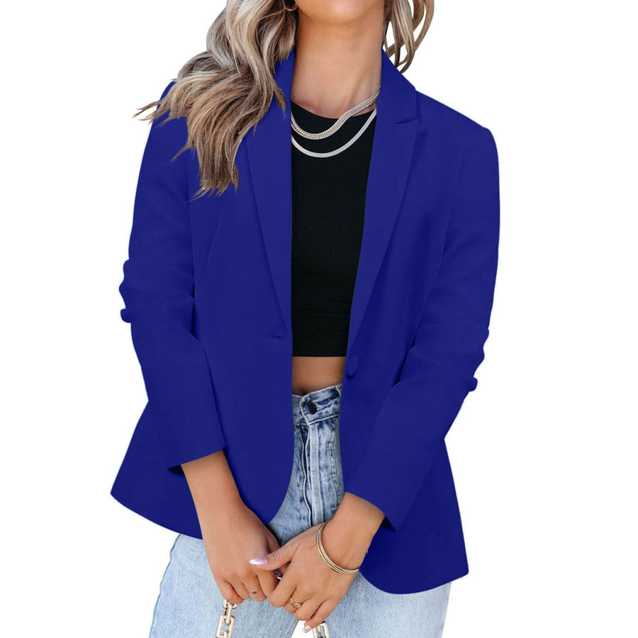 Michaela Elegant Blazer with Pockets in Blue