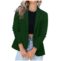 Michaela Elegant Blazer with Pockets in Dark Green