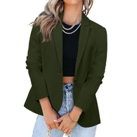 Michaela Elegant Blazer with Pockets in Olive Green