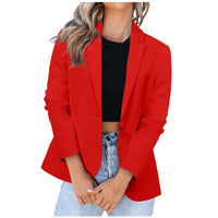 Michaela Elegant Blazer with Pockets in Red