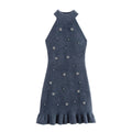 Michaela Elegant Dress with Stand Collar