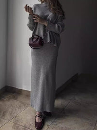 Michaela Elegant Knit Maxi Dress