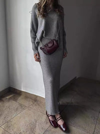 Michaela Elegant Knit Maxi Dress