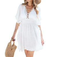 Michaela Linen Dress with Elastic Waist