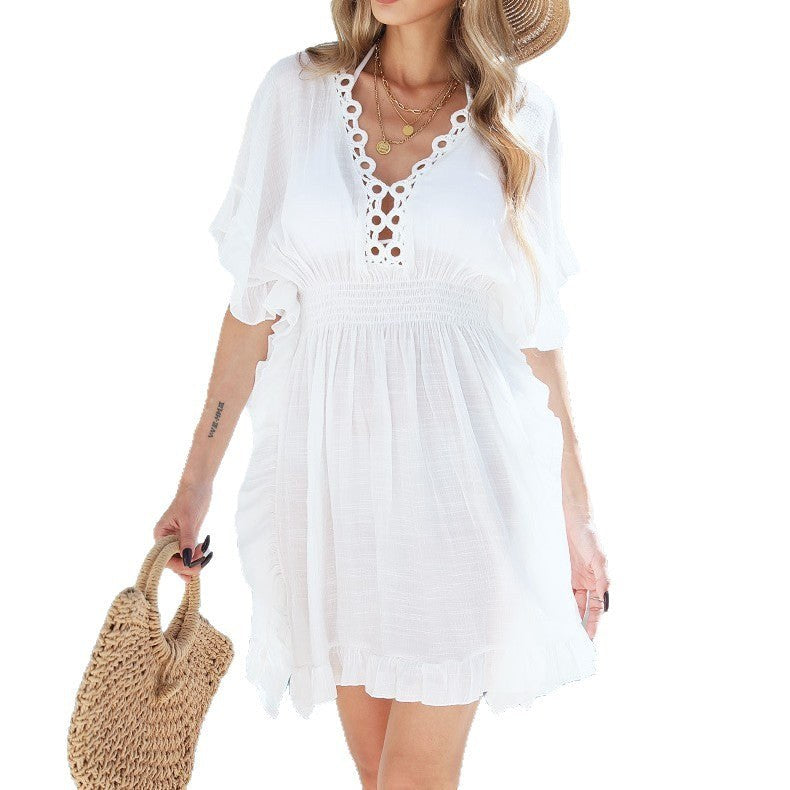 Michaela Linen Dress with Elastic Waist