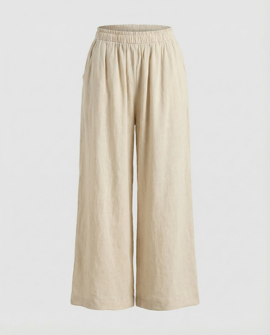 Michaela Linen Trousers in Apricot