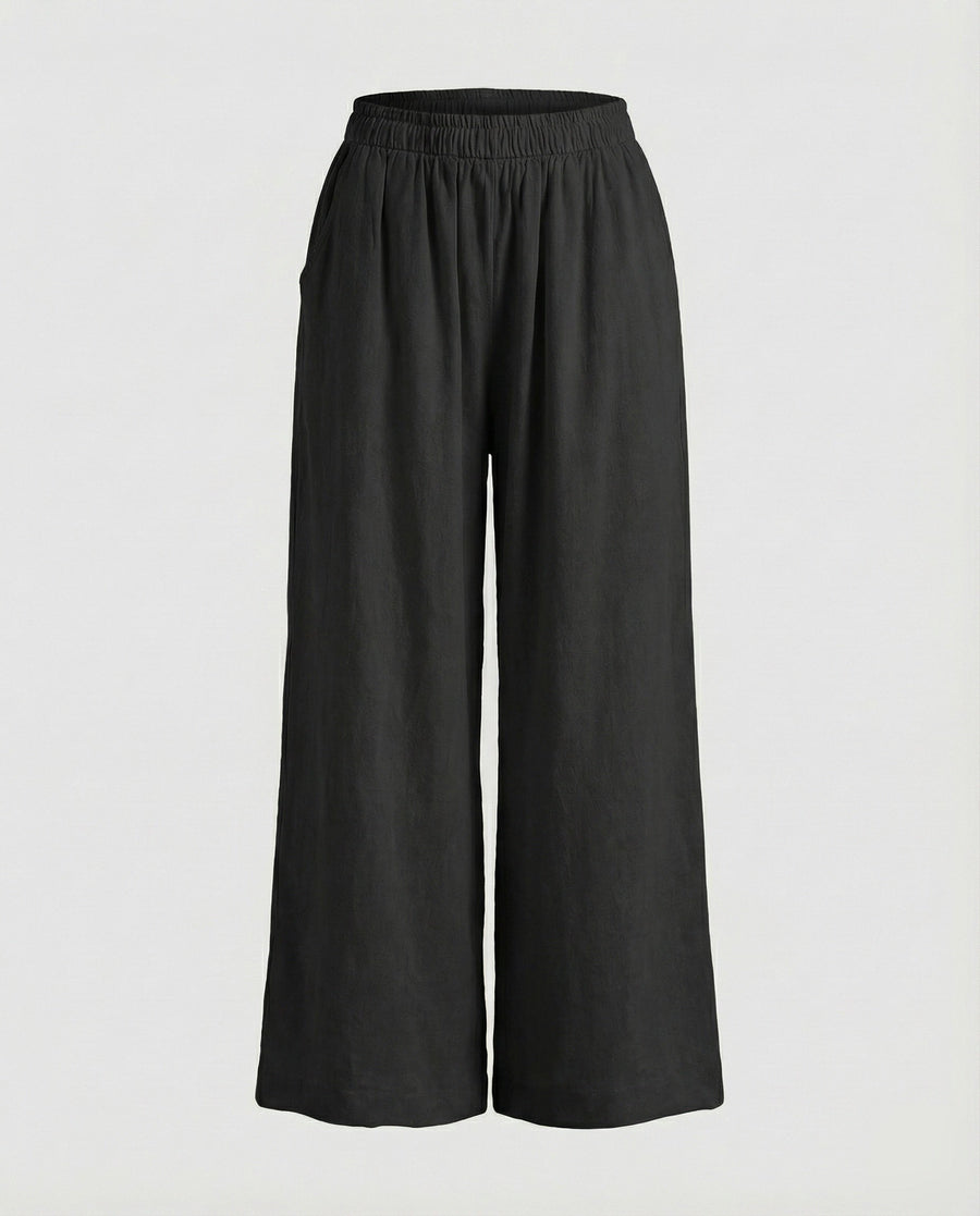 Michaela Linen Trousers in Black
