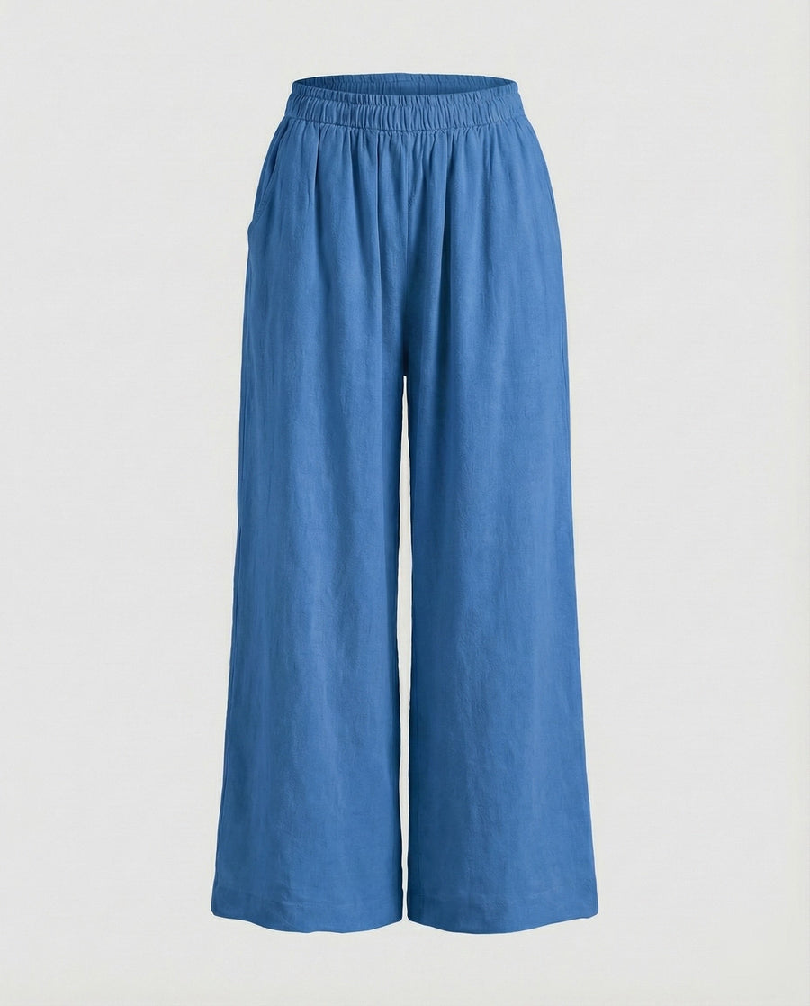 Michaela Linen Trousers in Blue