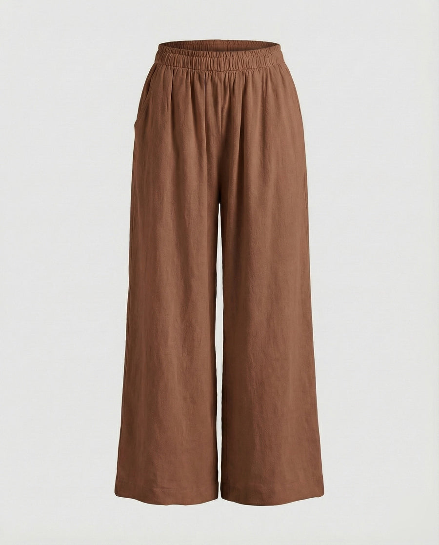 Michaela Linen Trousers in Light Brown