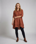 Mila Linen Dress with Stand Collar