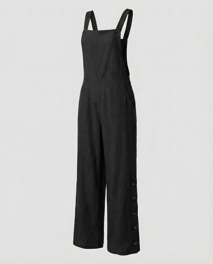 Mila Linen Jumpsuit in Black