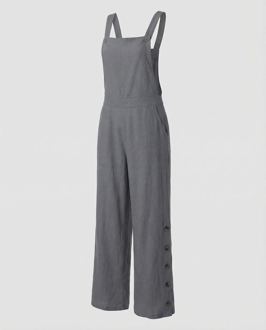 Mila Linen Jumpsuit in Grey