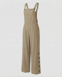 Mila Linen Jumpsuit in Khaki