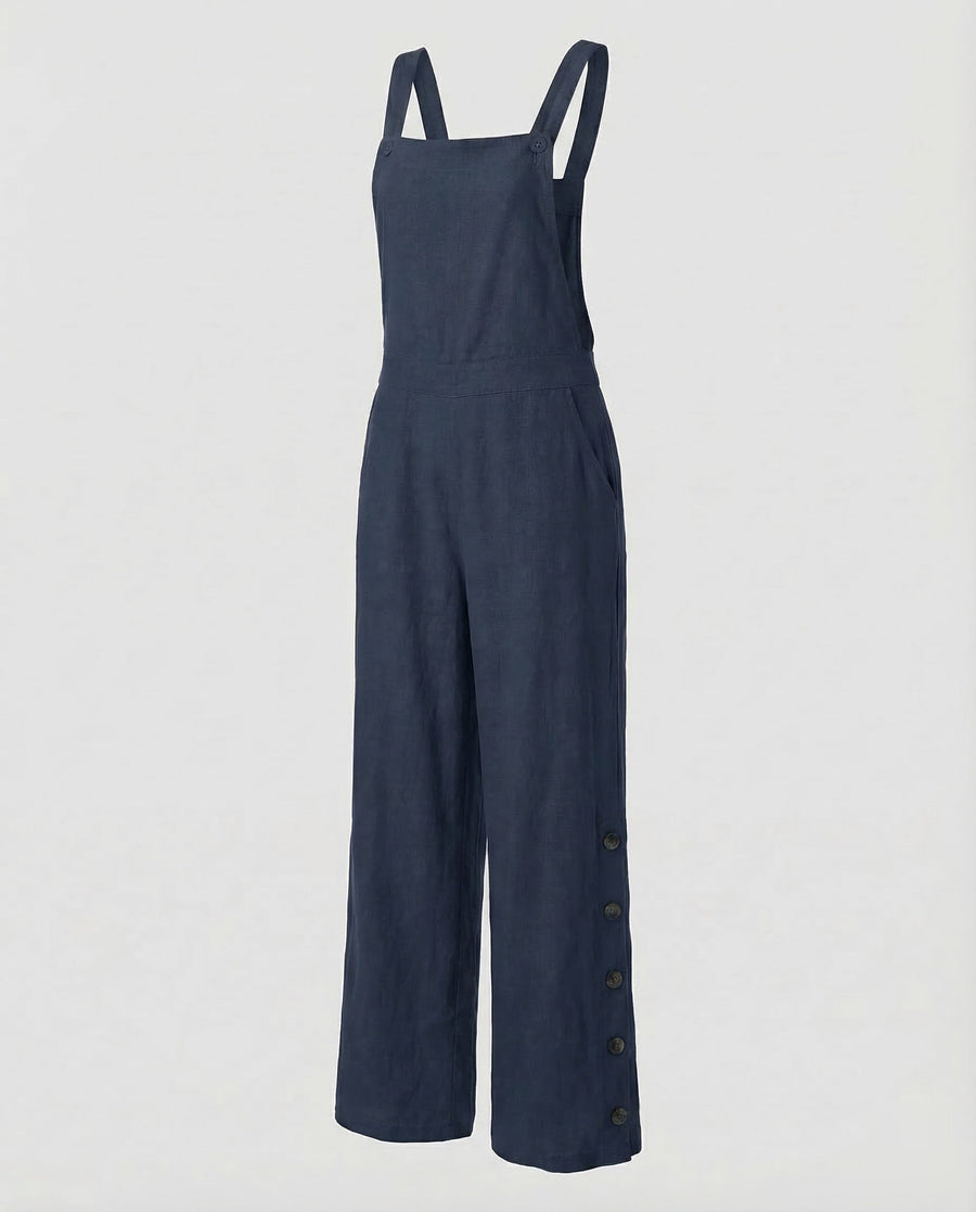 Mila Linen Jumpsuit in Navy