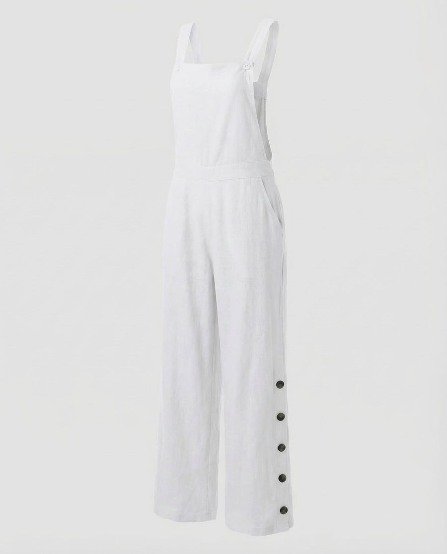 Mila Linen Jumpsuit in White
