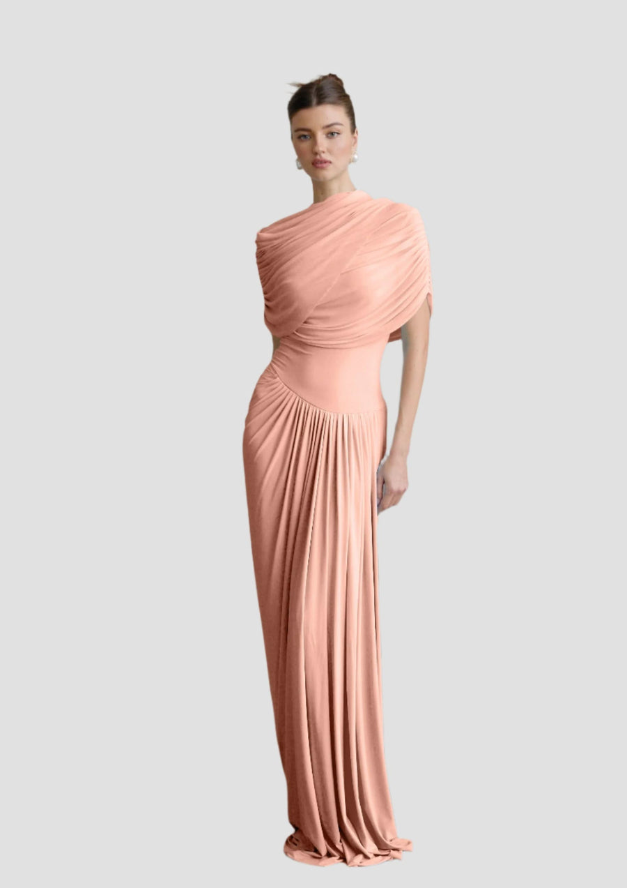 Mila | Wrap Maxi Dress in Watermelon Red