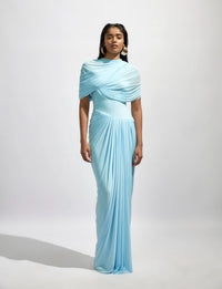 Mila | Wrap Maxi Dress in Blue
