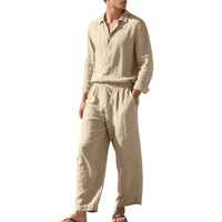 Milan Lightweight Linen Shirt in Khaki
