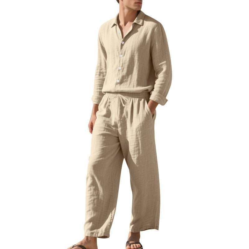 Milan Lightweight Linen Shirt in Khaki