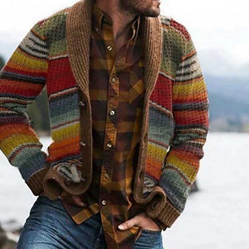 Milan Vintage Knit Cardigan with Checked