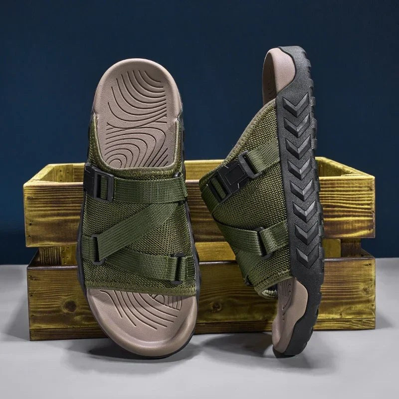Milanio Street Slippers in Green