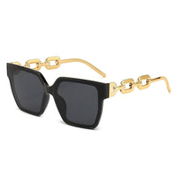 Milan™ Oversized Streetstyle Sunglasses in Black Frame & Black Lenses