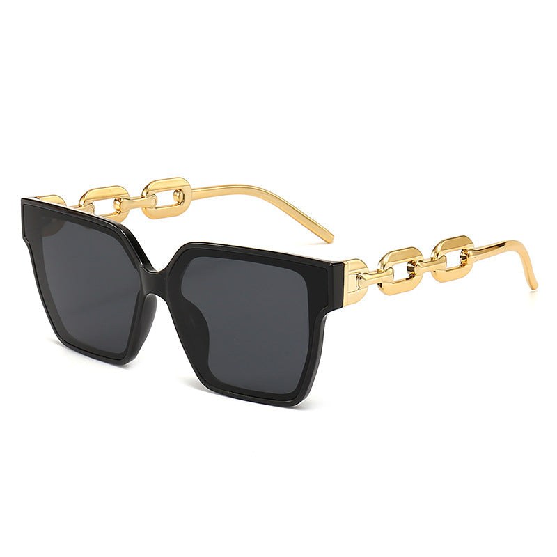 Milan™ Oversized Streetstyle Sunglasses in Black Frame & Black Lenses